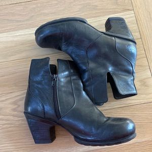 Fluevog Black Leather Booties “Rosy”